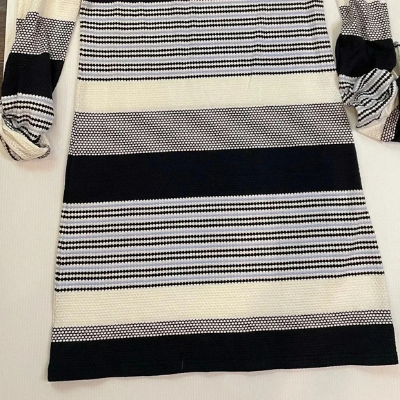 3 FOR $15 Melissa Odabash Blue Maddie Striped Long Sleeve Dress Size L - Picture 4 of 6